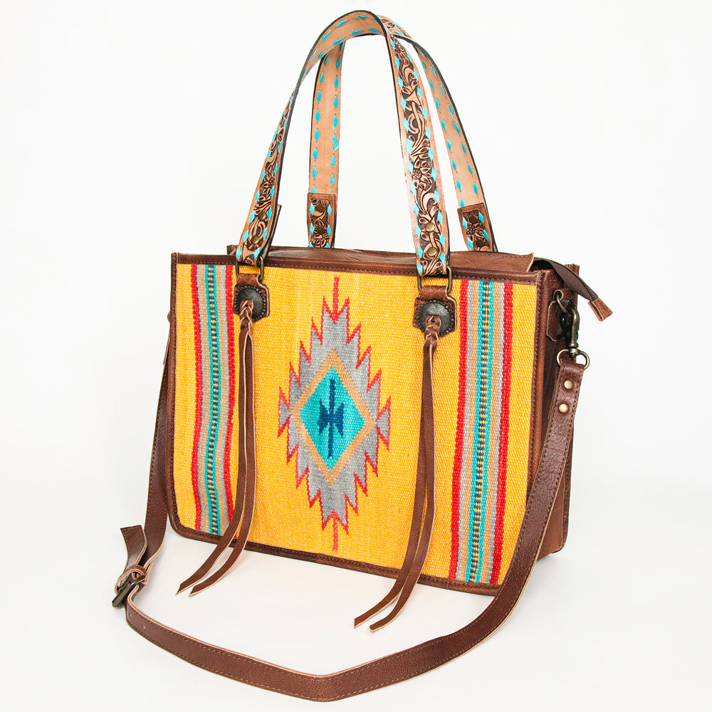American Darling Saddle Blanket Genuine Leather Tote