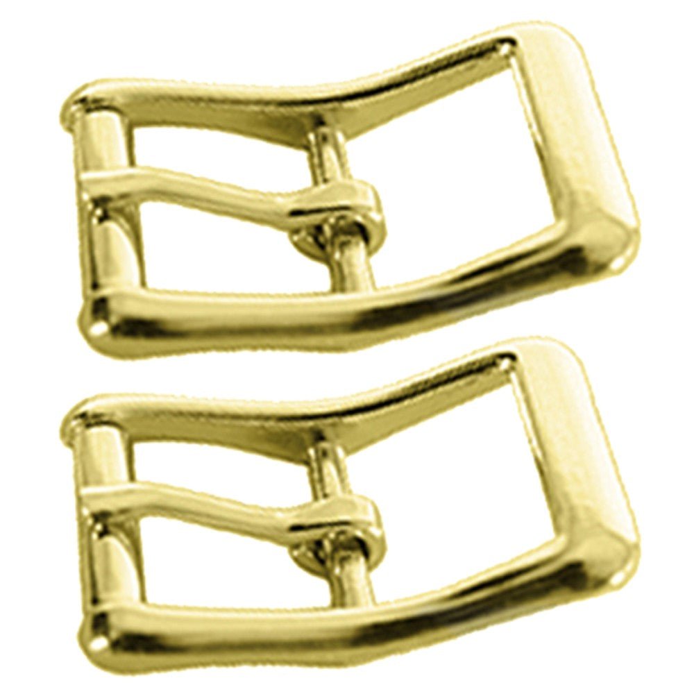 Hilason Die-Cast Center-Bar Roller Buckle, Brass-Plated — 1/2"