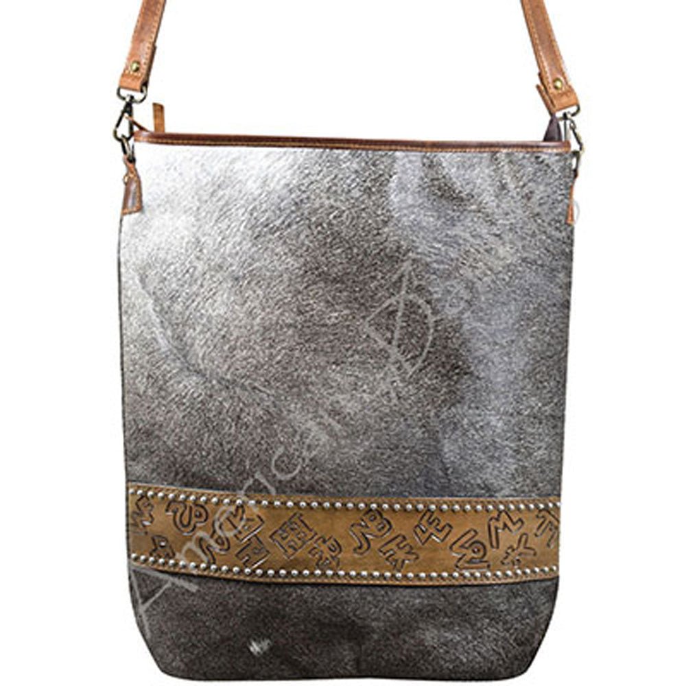 American Darling Messenger Hand Tooled Hair-On Genuine Leather