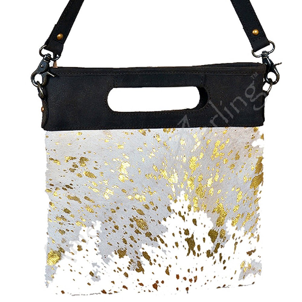 Premium Hair On Leather Western Crossbody Bag For Women Featuring Spacious Interior