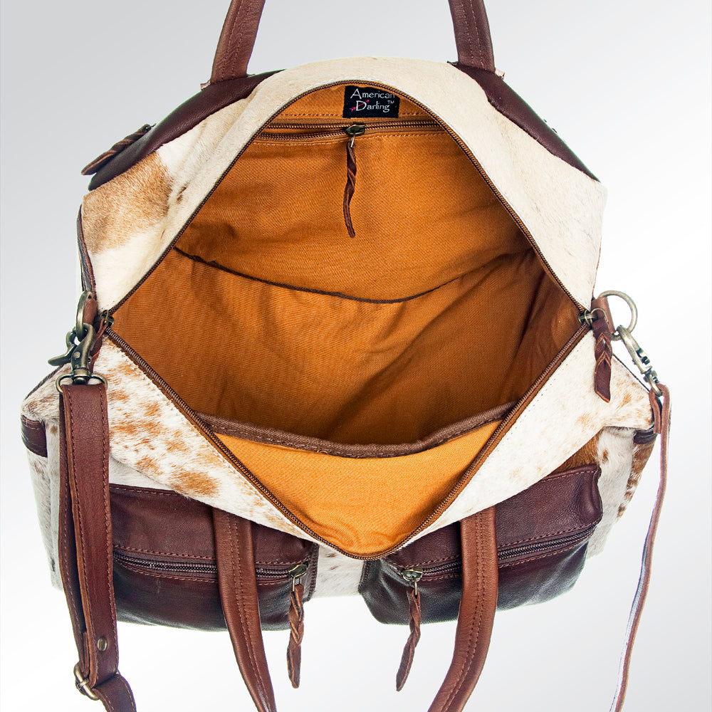 American Darling Tote Bag, Western Genuine Leather Hair-On Cowhide Handcrafted Purse with YKK Zipper, 16in Wide