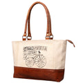 OHLAY Upcycled Canvas Genuine Leather Tote