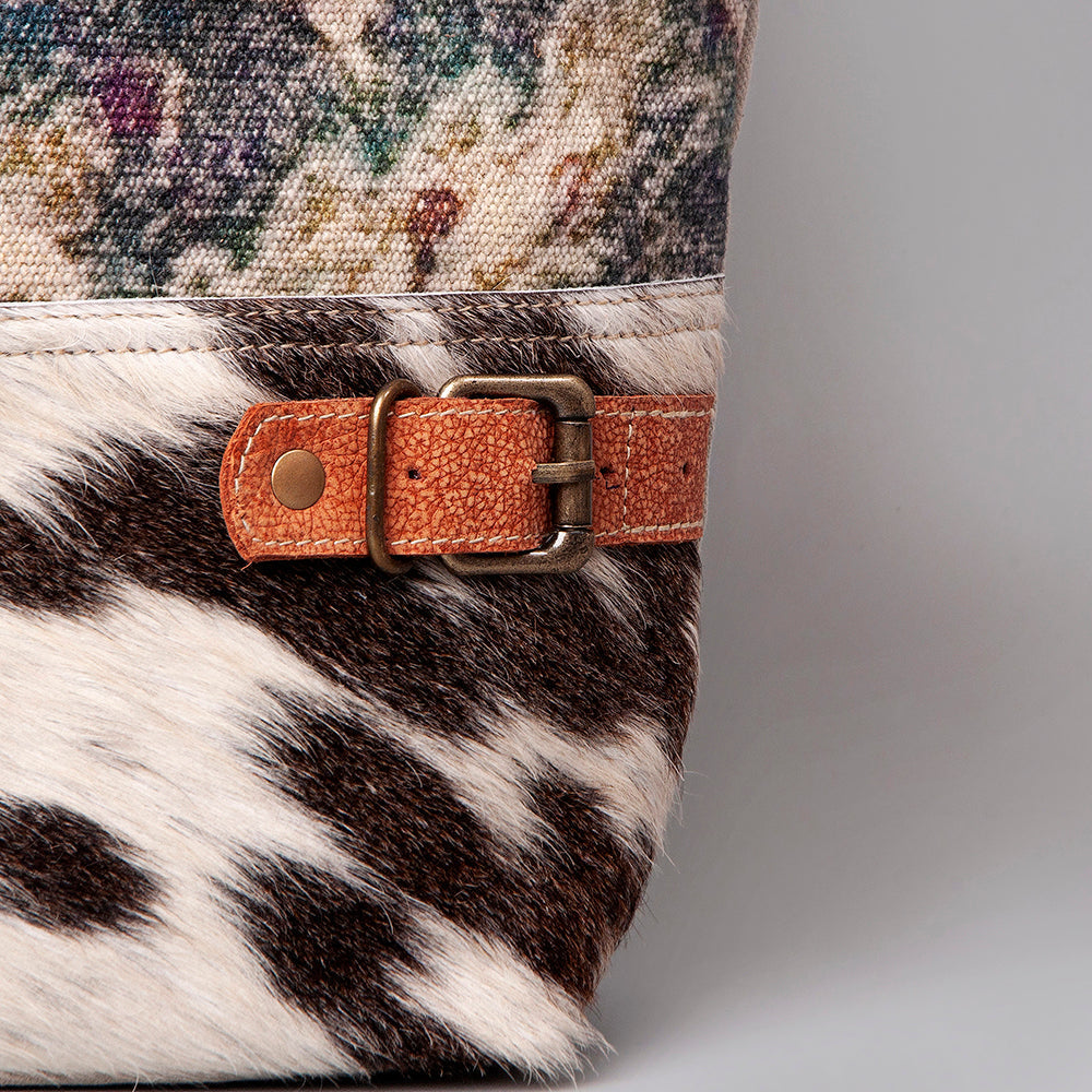 Ohlay Tote Upcycled Canvas Hair-on Genuine Leather