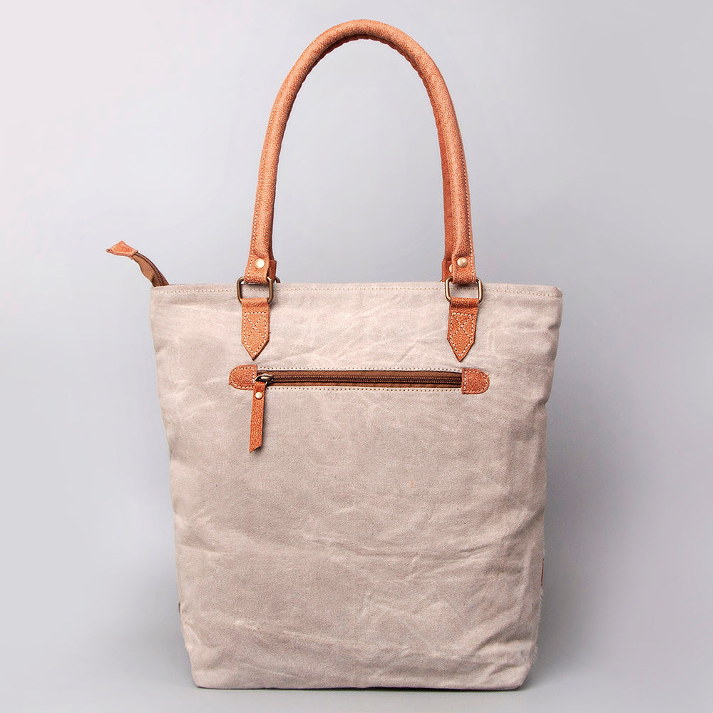 Ohlay Tote Upcycled Canvas Hair-on Genuine Leather