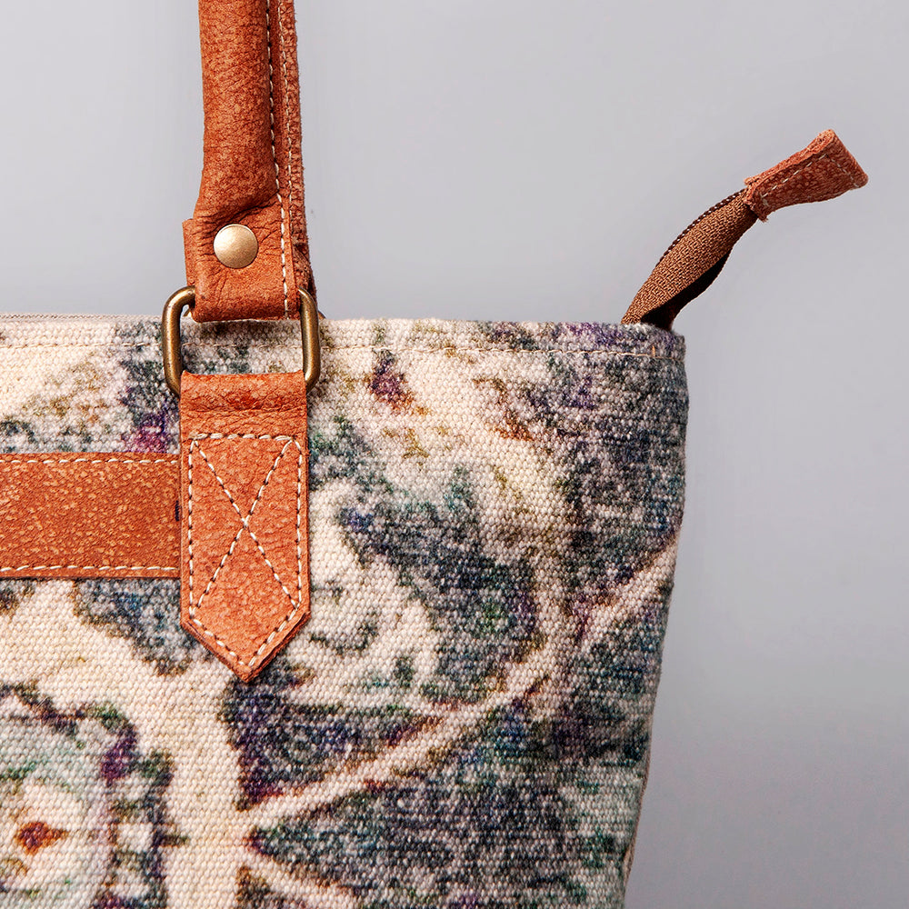 Ohlay Tote Upcycled Canvas Hair-on Genuine Leather