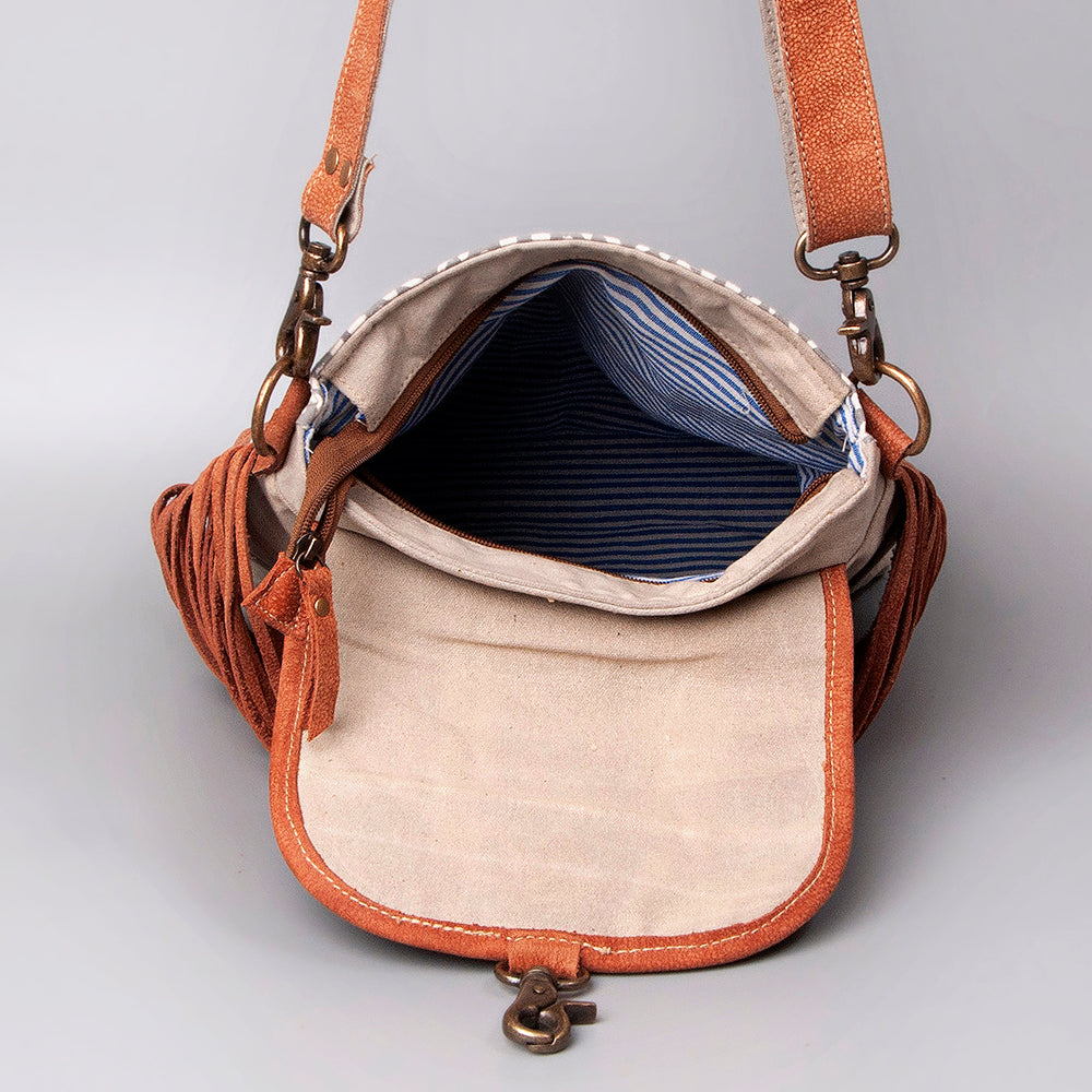 Ohlay Crossbody Upcycled Canvas Genuine Leather