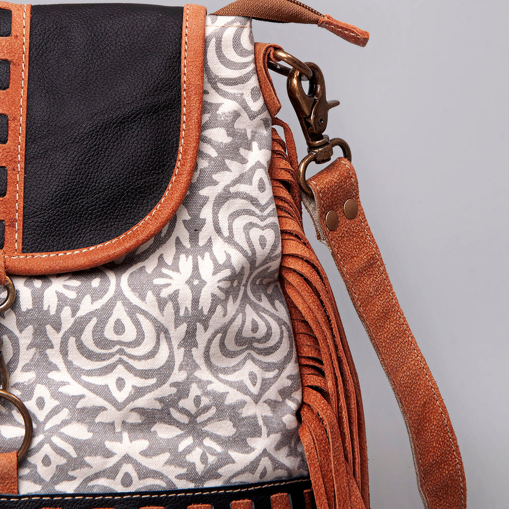 Ohlay Crossbody Upcycled Canvas Genuine Leather