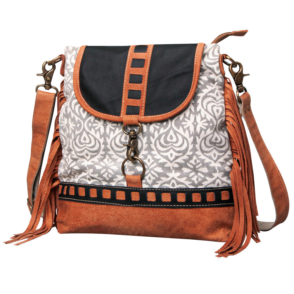 Ohlay Crossbody Upcycled Canvas Genuine Leather