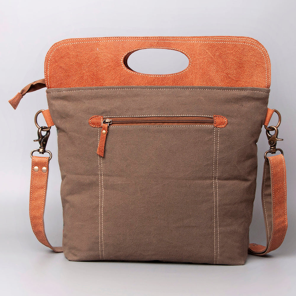 Ohlay Clutch Upcycled Wool Upcycled Canvas Genuine Leather