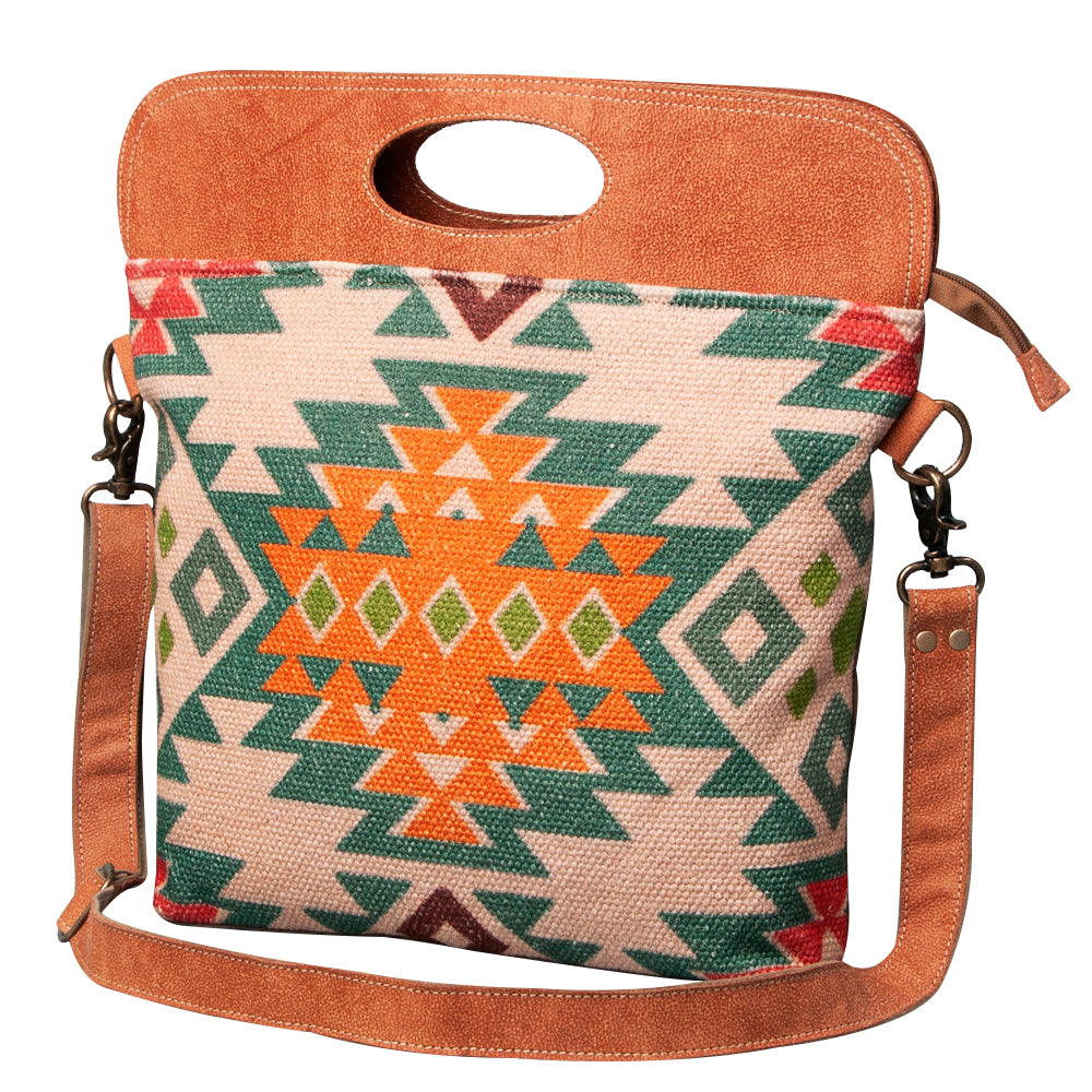 Ohlay Clutch Upcycled Wool Upcycled Canvas Genuine Leather