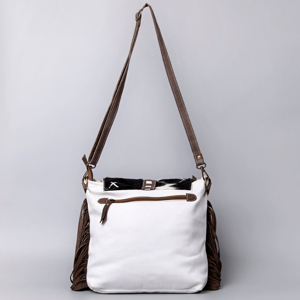 Ohlay Crossbody Upcycled Wool Upcycled Canvas Hair-On Genuine Leather