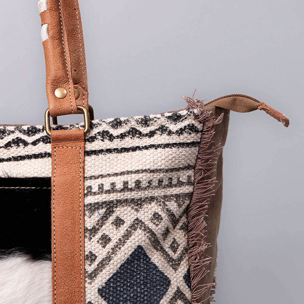 Ohlay Weekender Upcycled Wool Upcycled Canvas Hair-on Genuine Leather