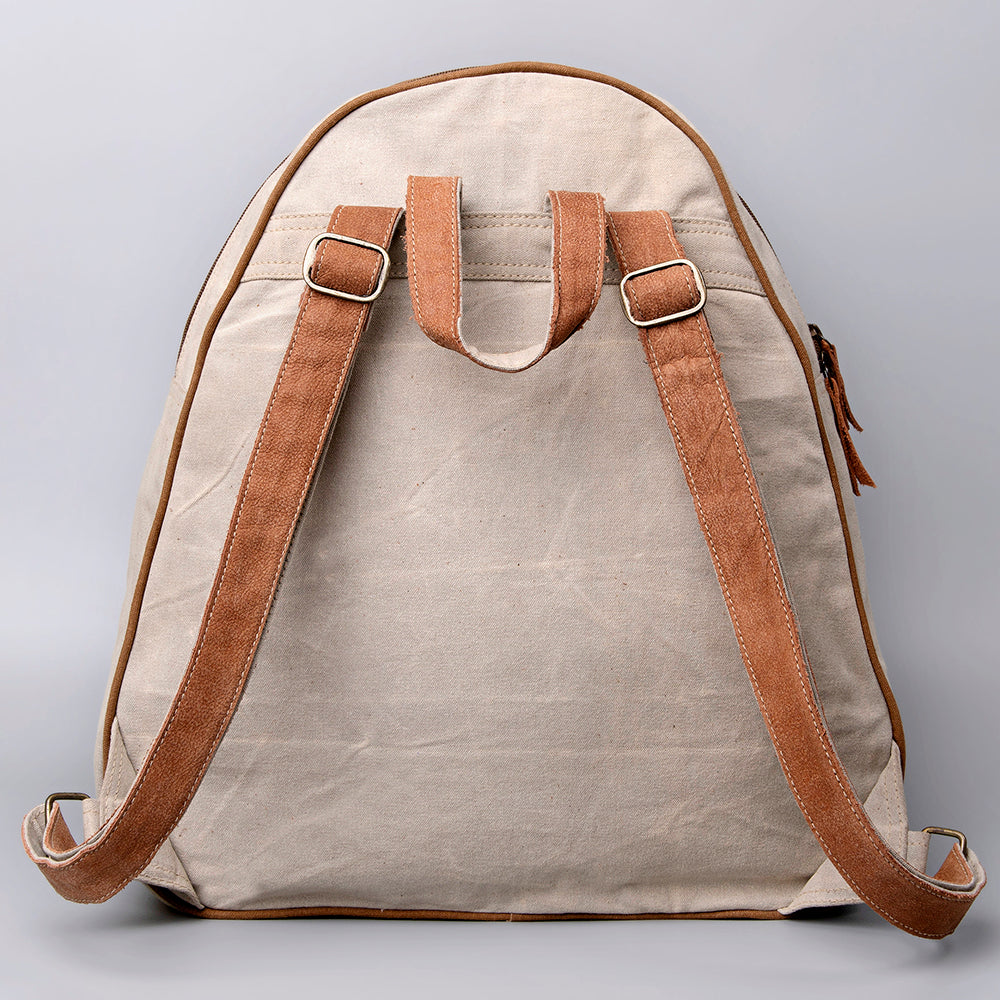 Ohlay Backpack Upcycled Wool Upcycled Canvas Hair-On Genuine Leather
