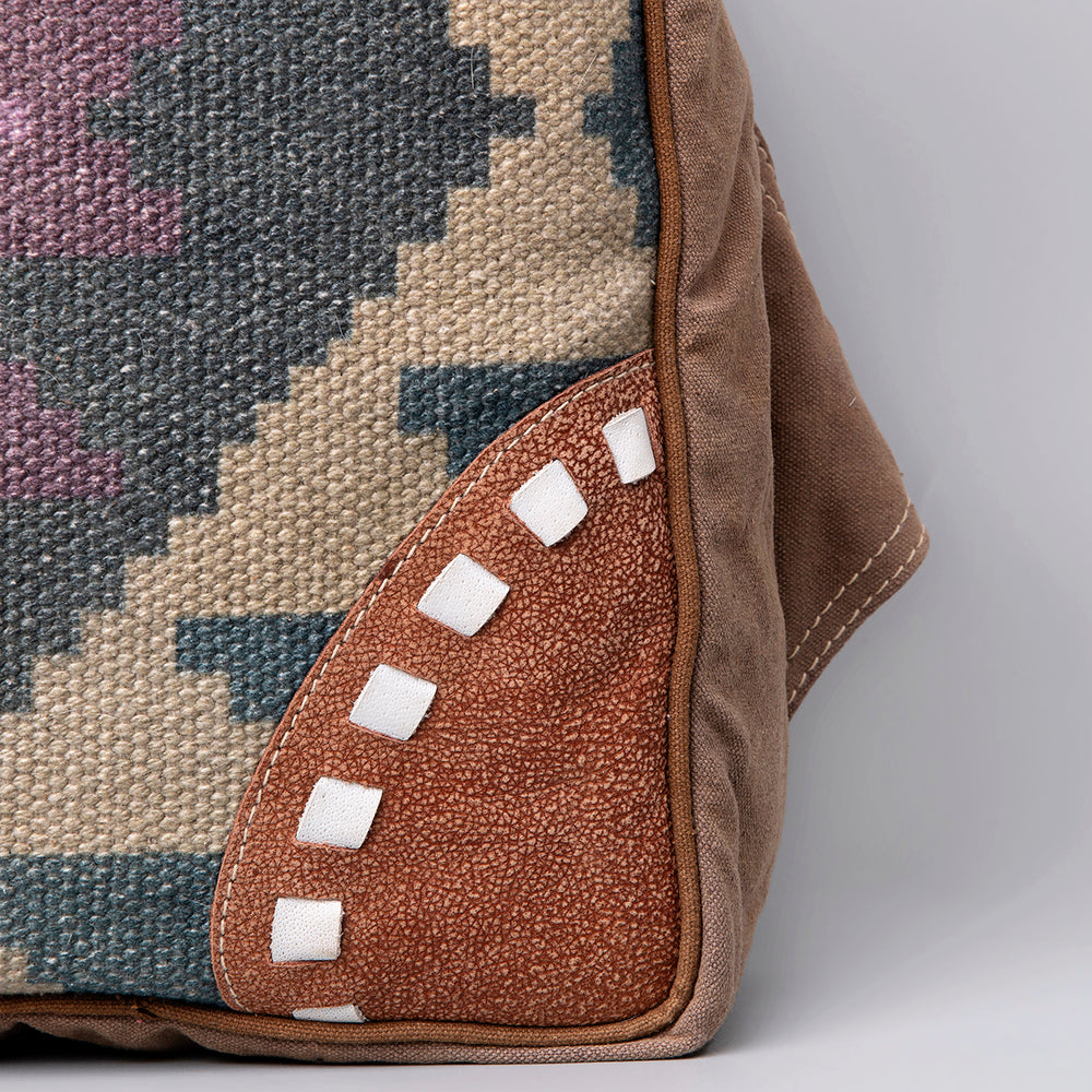 Ohlay Backpack Upcycled Wool Upcycled Canvas Genuine Leather