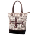 OHLAY Upcycled Wool Canvas Embossed Genuine Leather Tote
