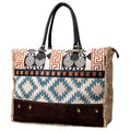 OHLAY Upcycled Wool Canvas Embossed Genuine Leather Tote