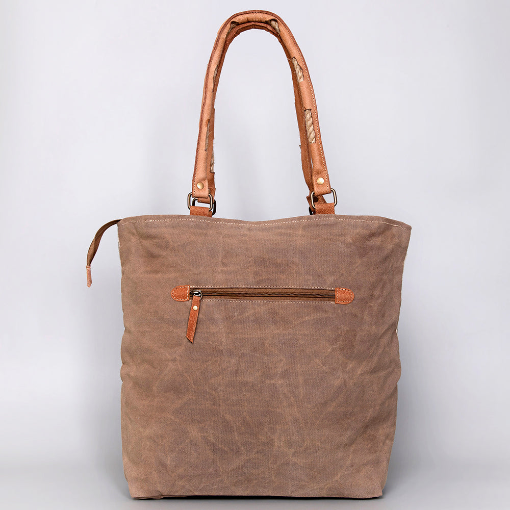 Ohlay Tote Upcycled Wool Upcycled Canvas Hair-on Genuine Leather