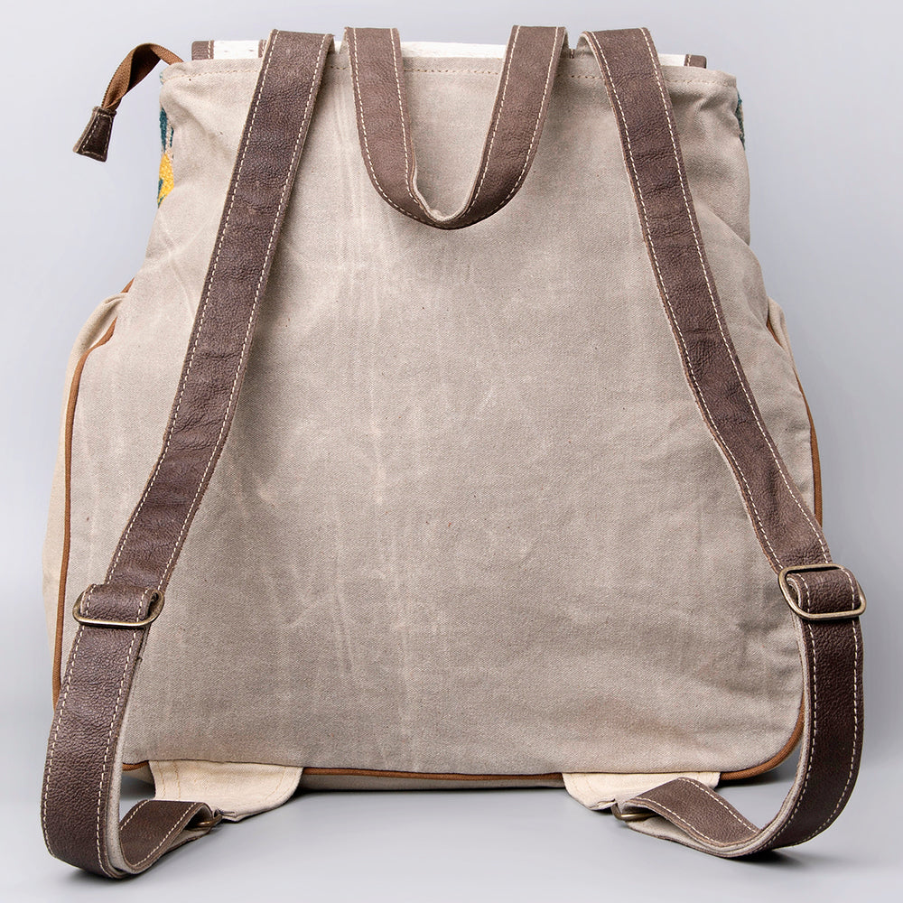 OHLAY Backpack Upcycled Canvas Hair-On Genuine Leather Women Bag Western Handbag Purse Womens Handbags Belt for Purses Summer