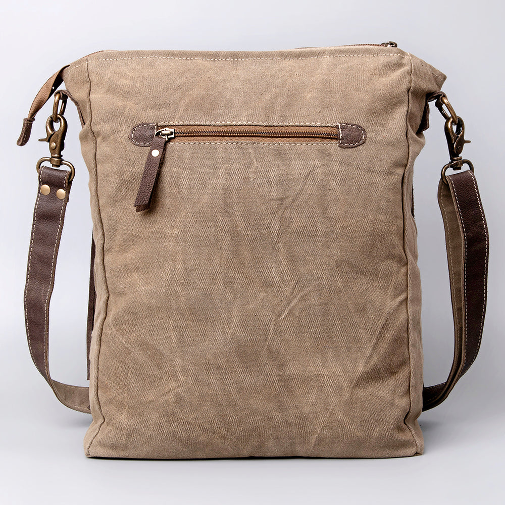 Ohlay Crossbody Upcycled Wool Upcycled Canvas Hair-On Genuine Leather