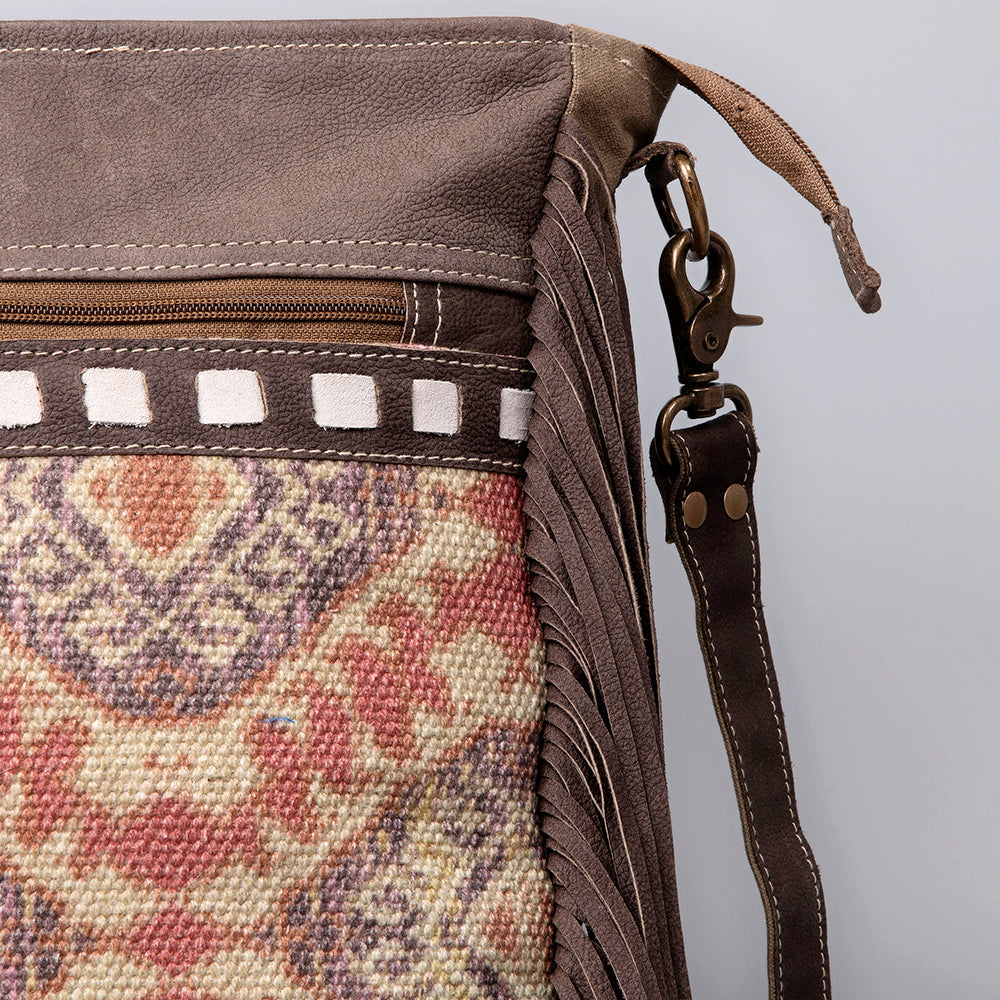 Ohlay Crossbody Upcycled Wool Upcycled Canvas Hair-On Genuine Leather
