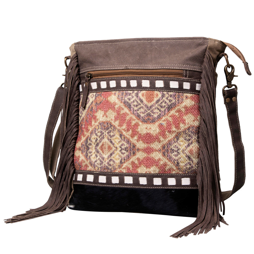 Ohlay Crossbody Upcycled Wool Upcycled Canvas Hair-On Genuine Leather