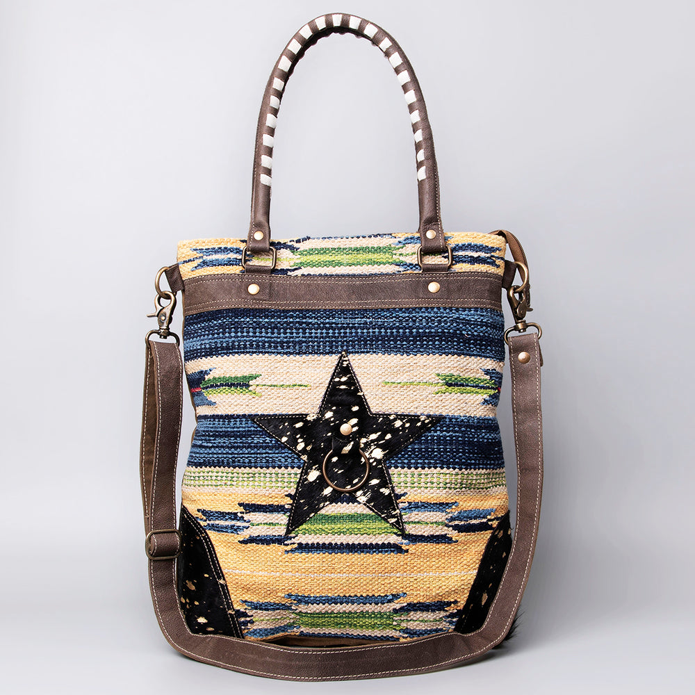 Ohlay Tote Upcycled Wool Upcycled Canvas Genuine Leather