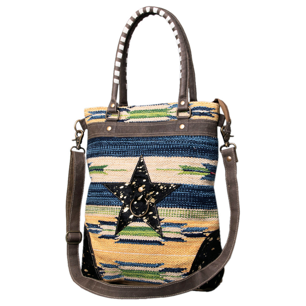 Ohlay Tote Upcycled Wool Upcycled Canvas Genuine Leather