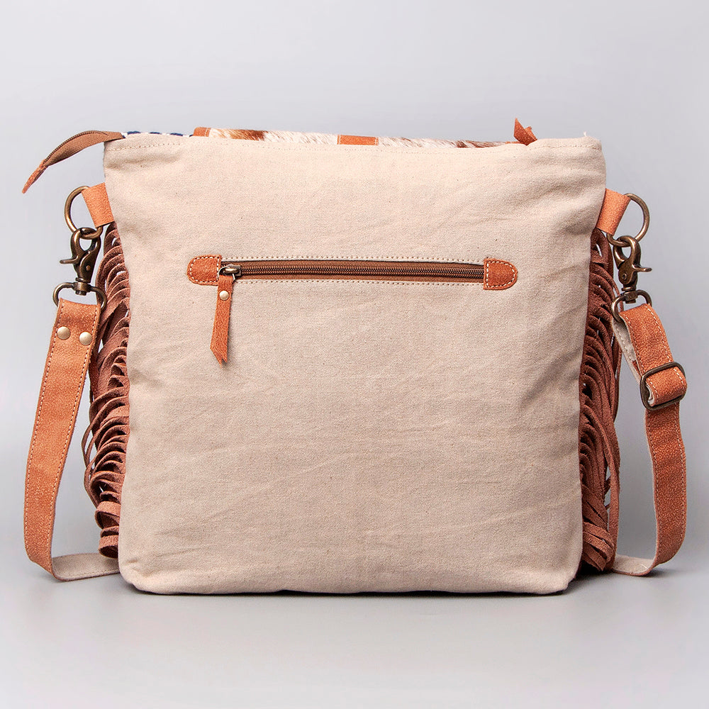 Ohlay Crossbody Upcycled Wool Upcycled Canvas Hair-On Genuine Leather