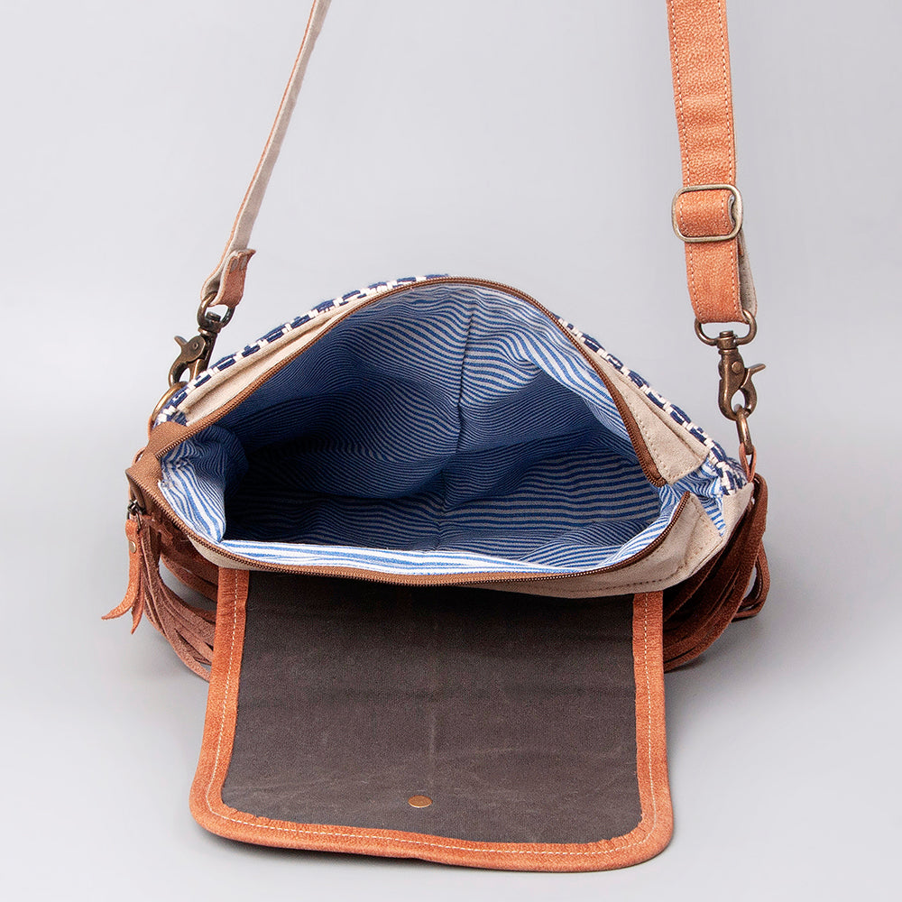 Ohlay Crossbody Upcycled Wool Upcycled Canvas Hair-On Genuine Leather