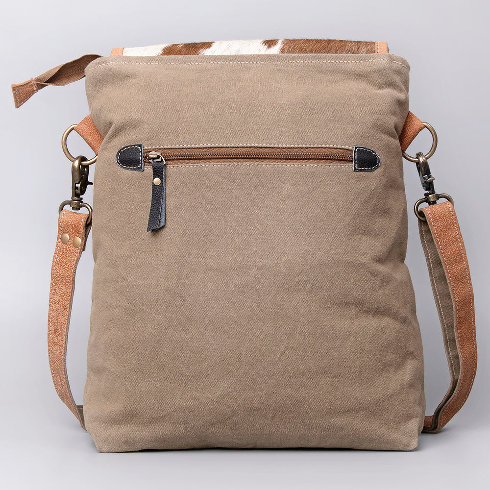 Ohlay Crossbody Upcycled Wool Upcycled Canvas Hair-On Genuine Leather