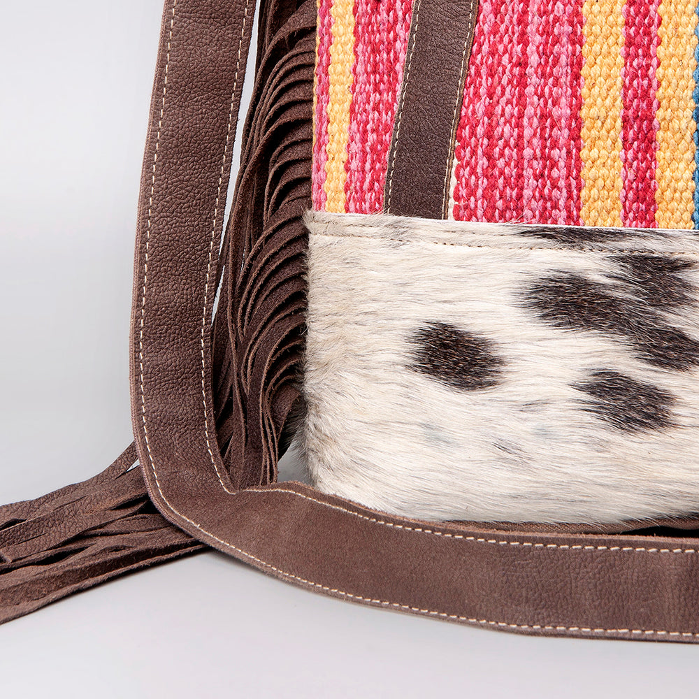 OHLAY KB499 TOTE Upcycled Wool Canvas Hair-on Genuine Leather women bag western handbag purse