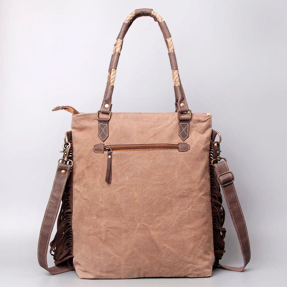 OHLAY KB499 TOTE Upcycled Wool Canvas Hair-on Genuine Leather women bag western handbag purse