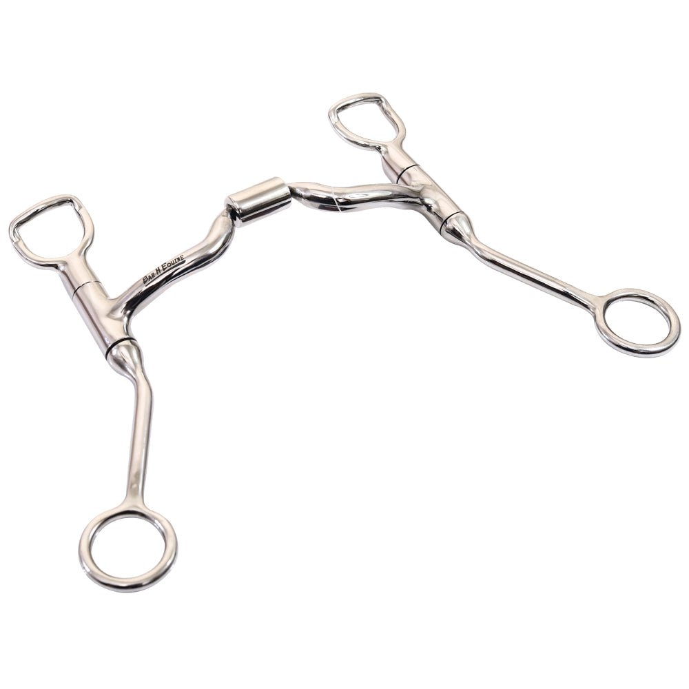 Ported PremiumGrade Stainless Steel Roller Mouth Snaffle Bit With Adjustable Swivel Shank