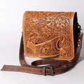 American Darling Hand-Tooled Genuine Leather Small Crossbody Bag