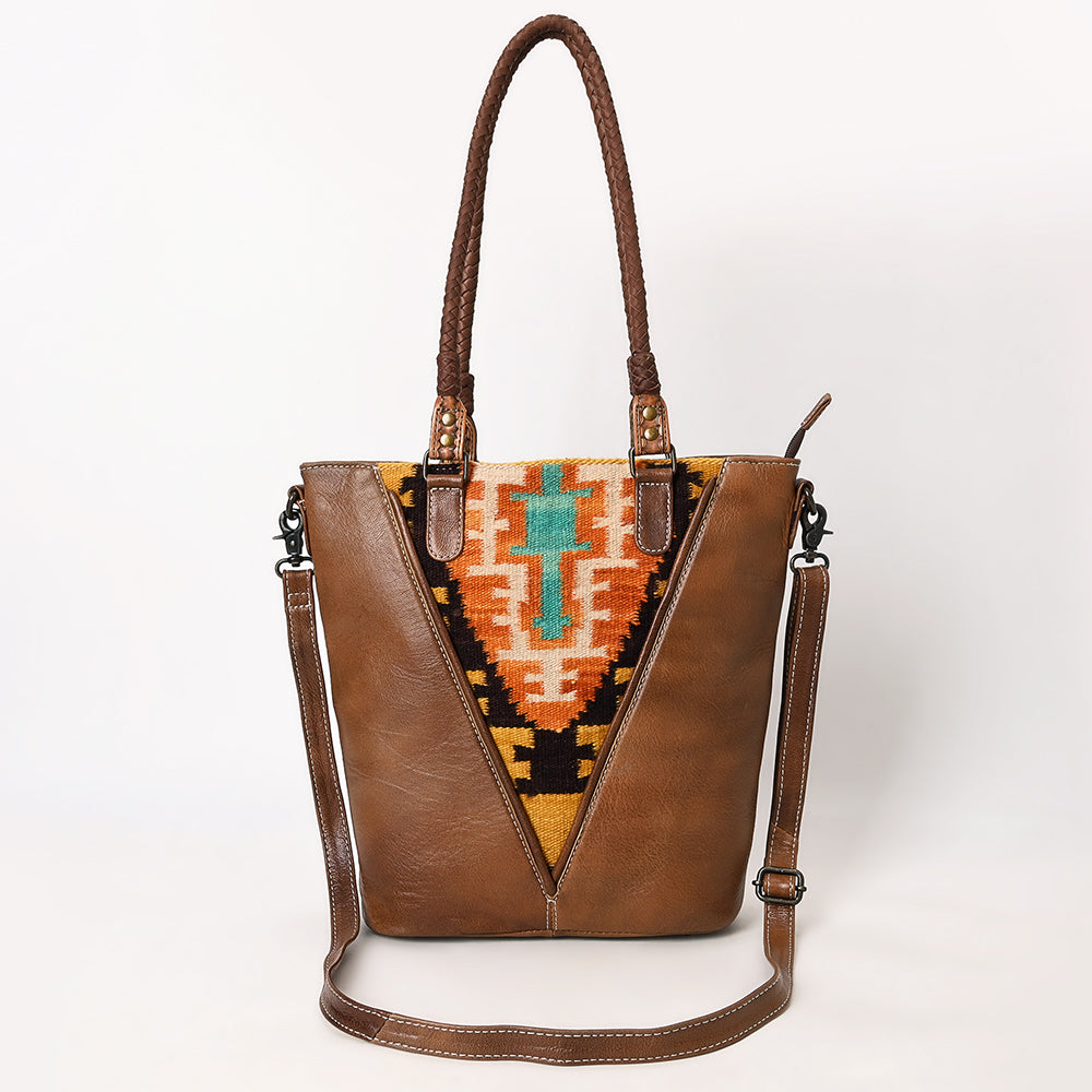 American Darling Saddle Blanket Leather Tote