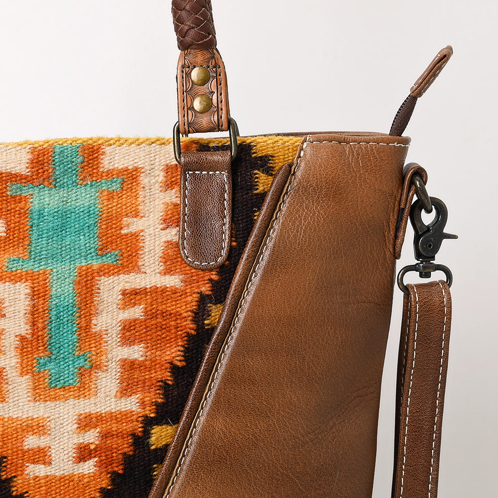 American Darling Saddle Blanket Leather Tote