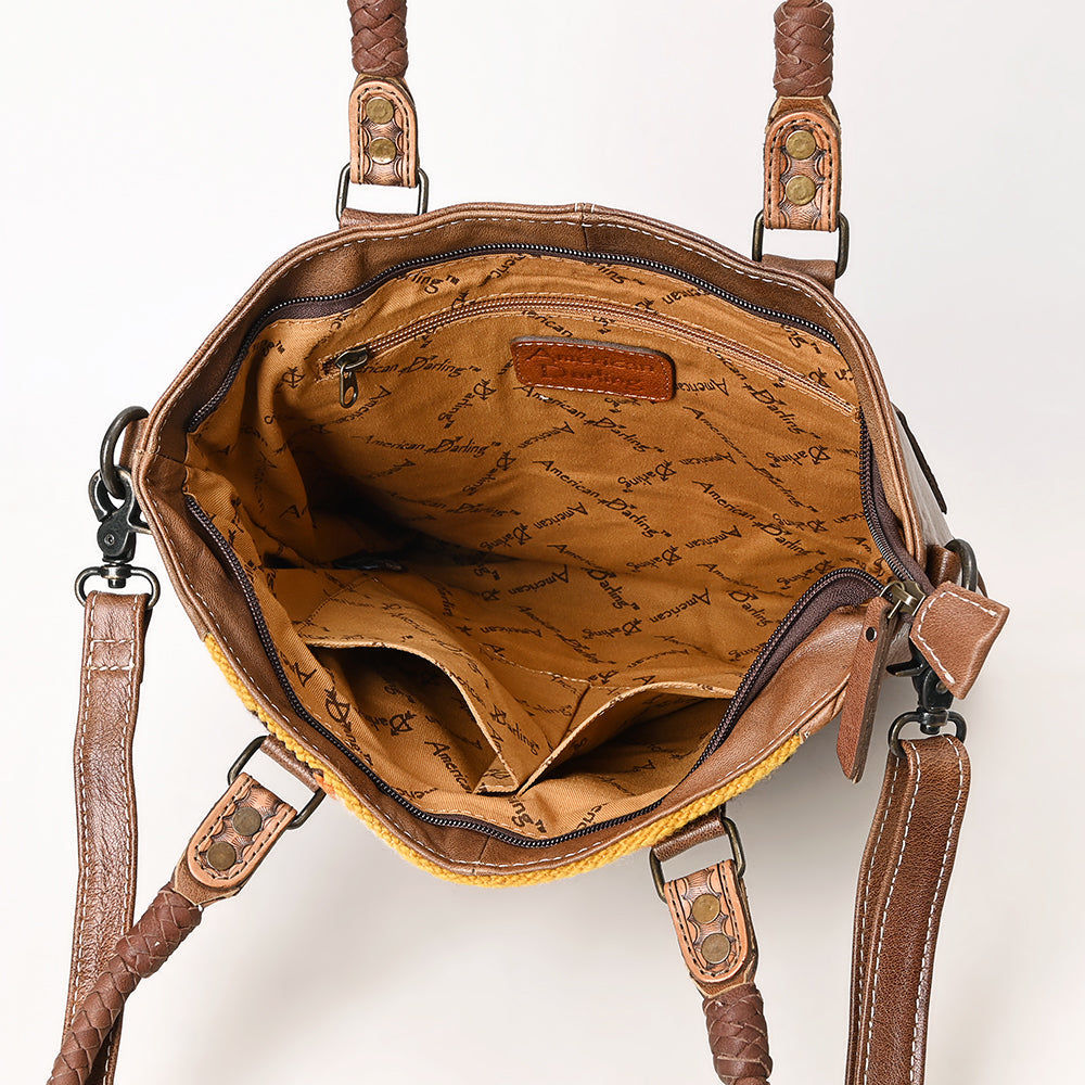 American Darling Saddle Blanket Leather Tote