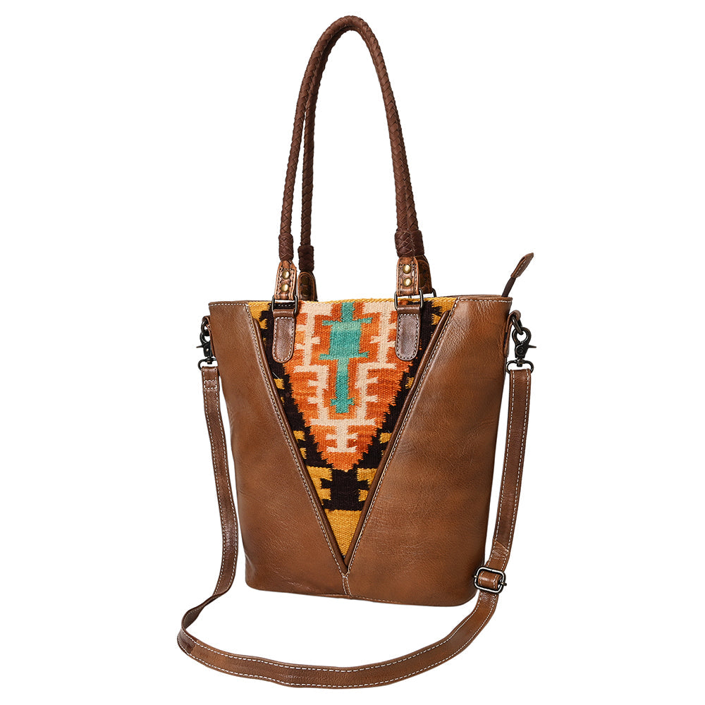 American Darling Saddle Blanket Leather Tote
