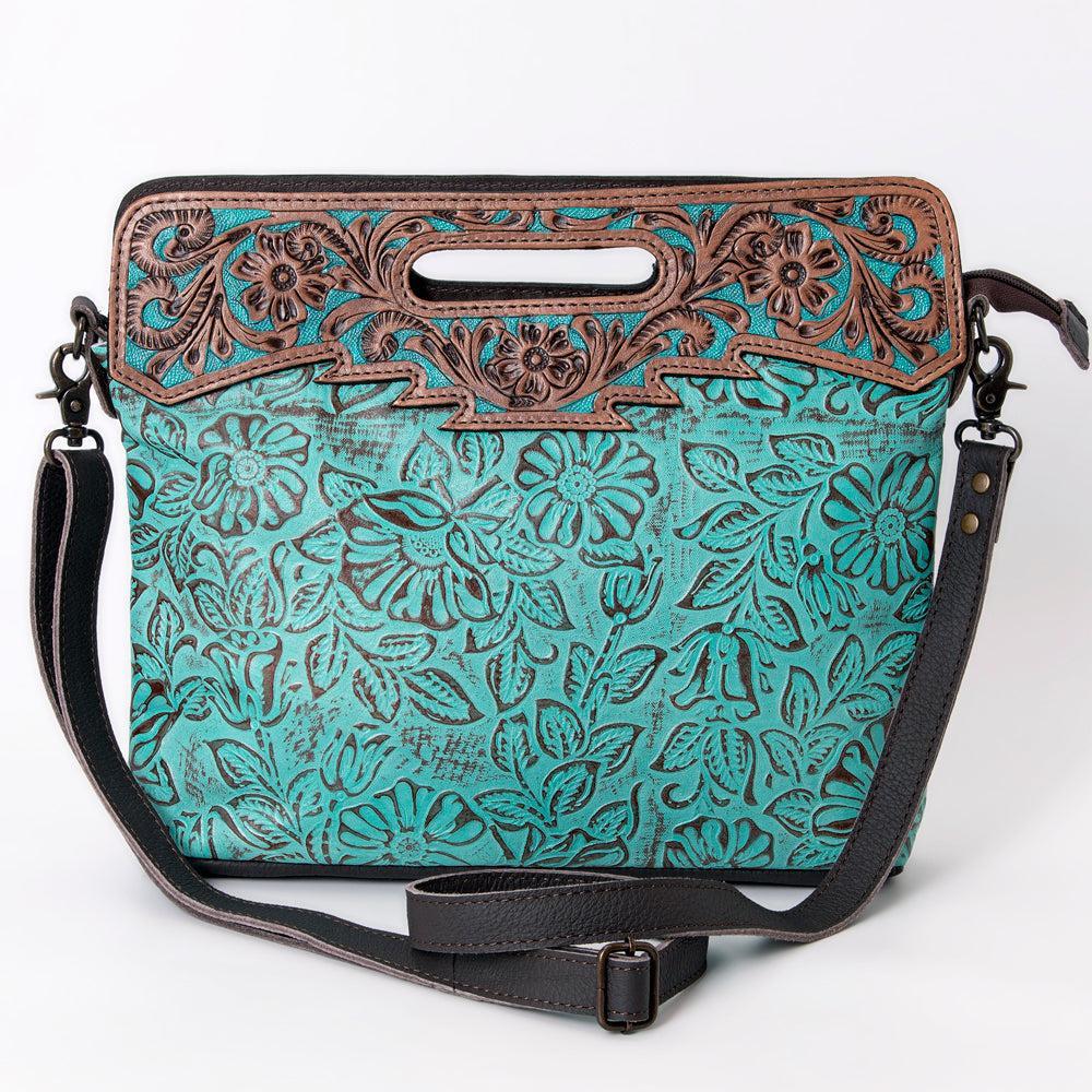 OHLAY Hand-Tooled Embossed Genuine Leather Clutch