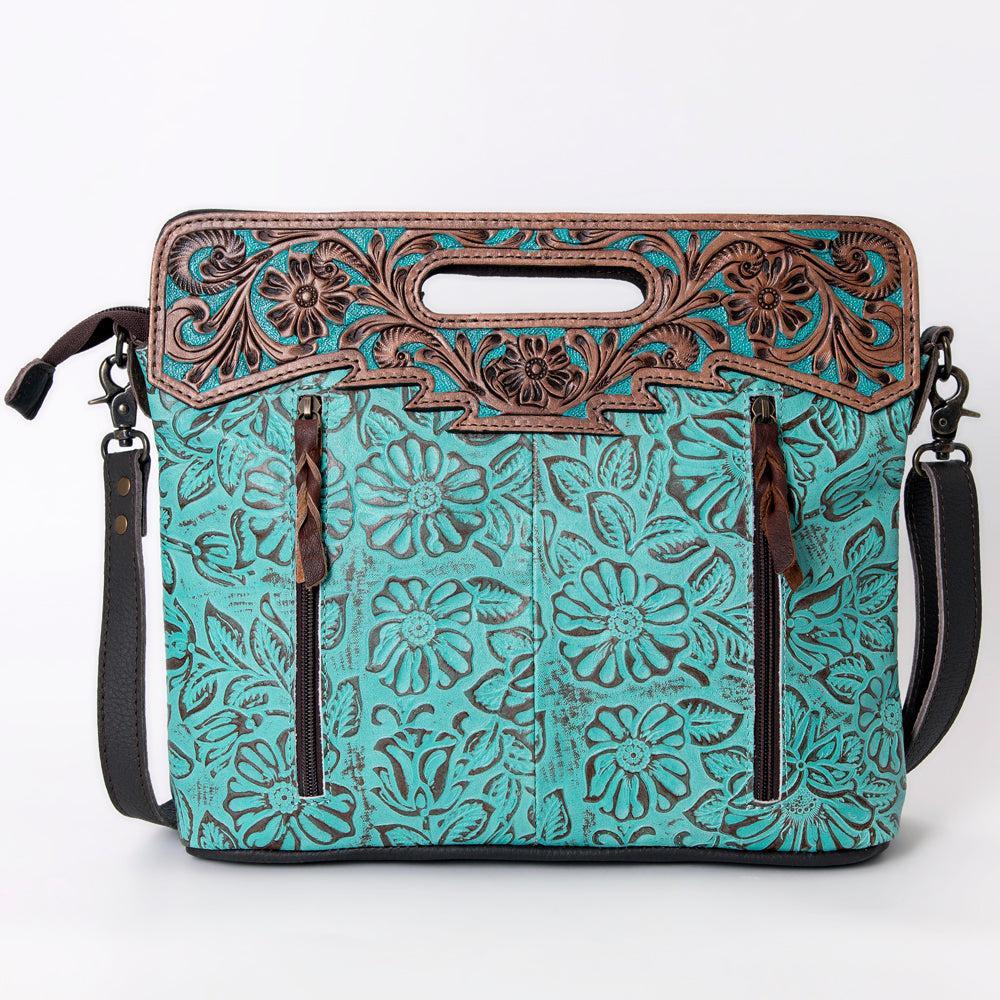 OHLAY Hand-Tooled Embossed Genuine Leather Clutch