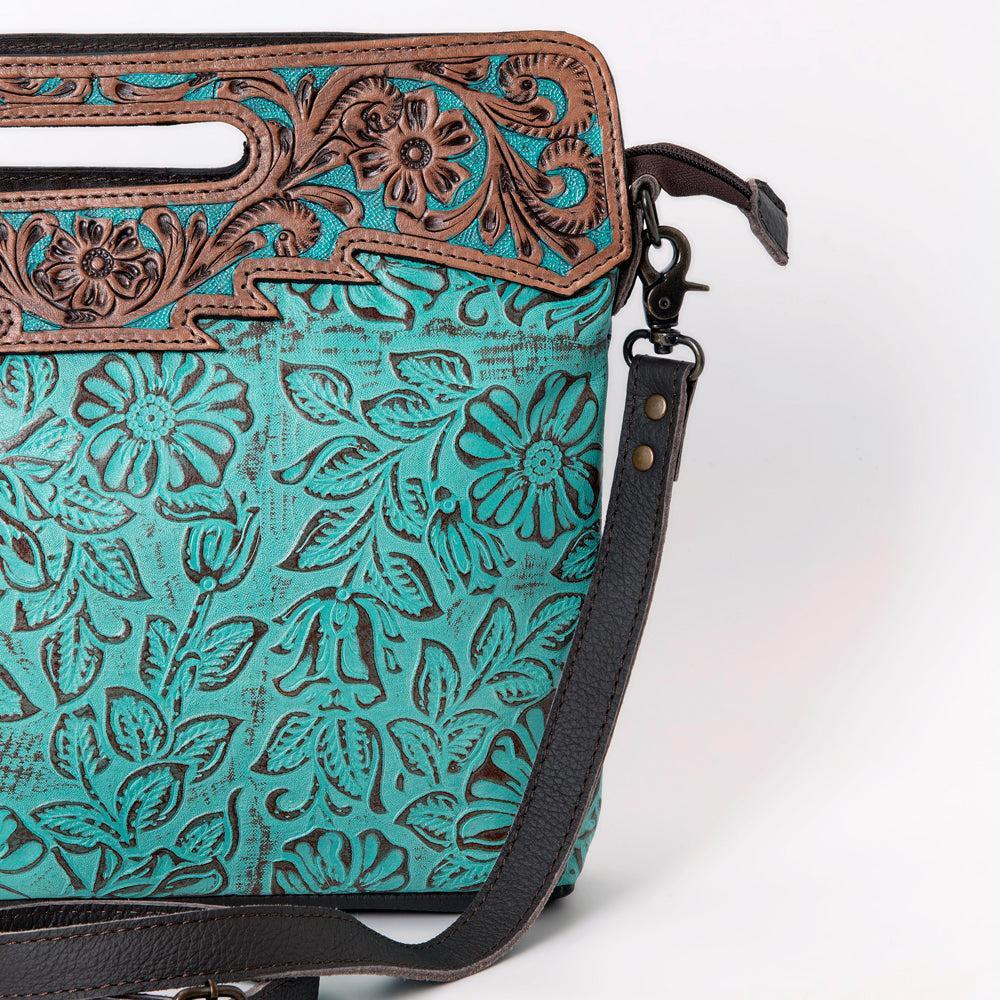 OHLAY Hand-Tooled Embossed Genuine Leather Clutch