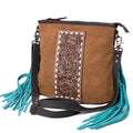 Ohlay Large Crossbody Hand Tooled Embossed Genuine Leather