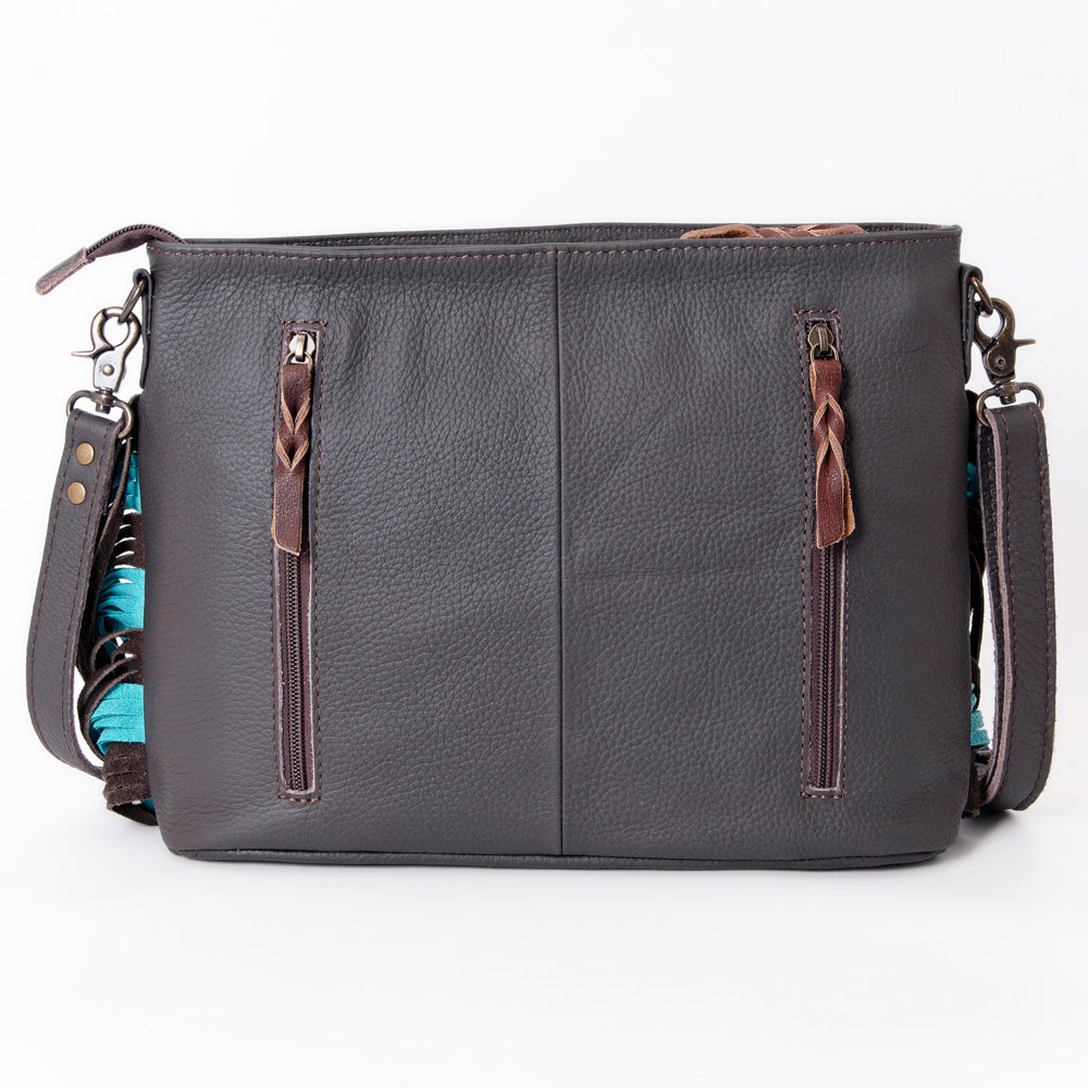 OHLAY Hand-Tooled Crocodile-Embossed Leather Clutch