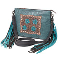OHLAY Hand-Tooled Crocodile-Embossed Leather Clutch