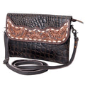 Ohlay Wallet Hand Tooled Crocodile Embossed Genuine Leather