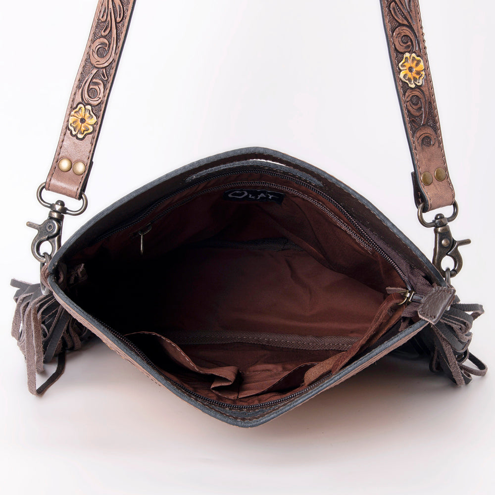 Ohlay Clutch Hand Tooled Genuine Leather