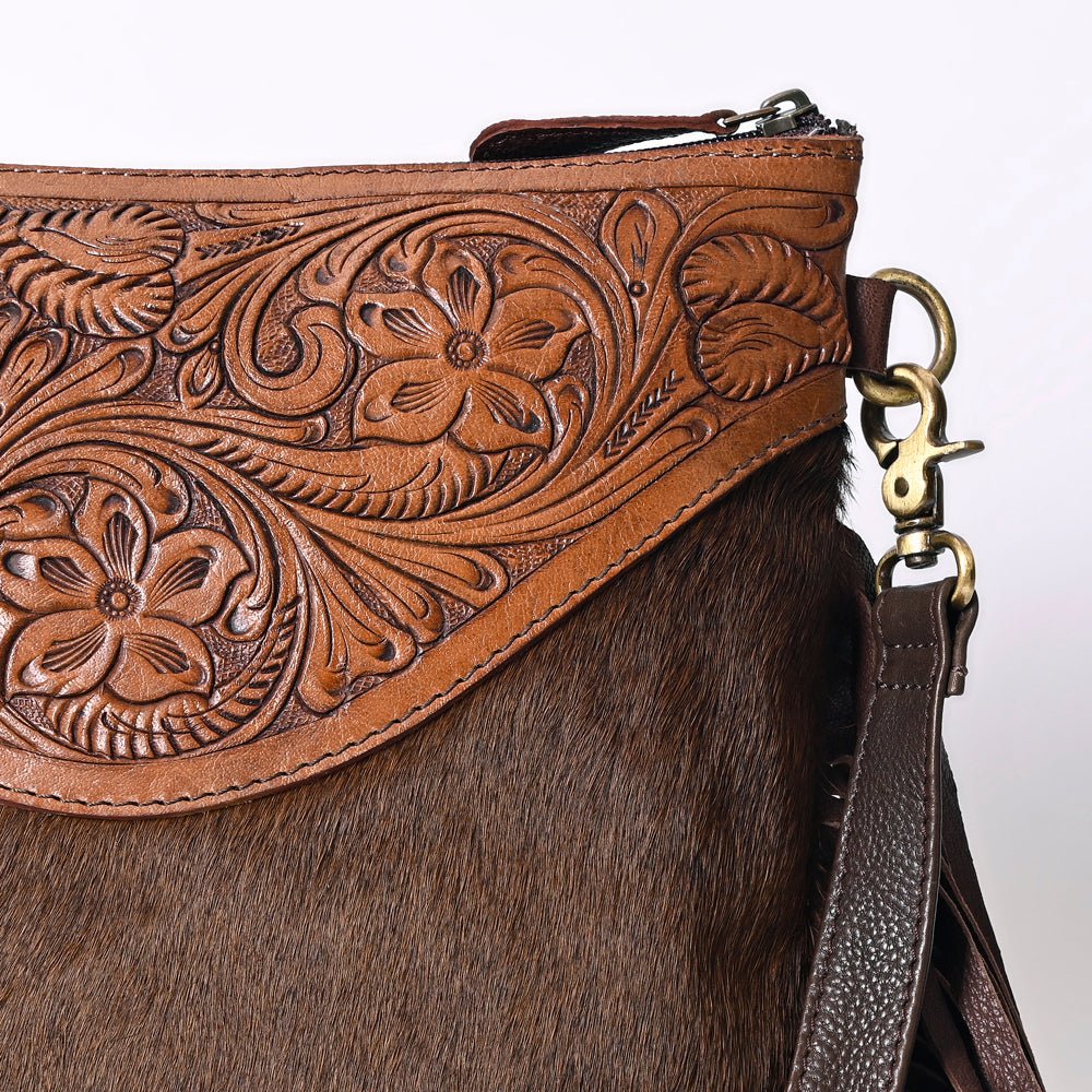 OHLAY Hobo Hand Tooled Hair-On Genuine Leather Women Bag Western Handbag Purse | Womens Handbags Belt for Summer