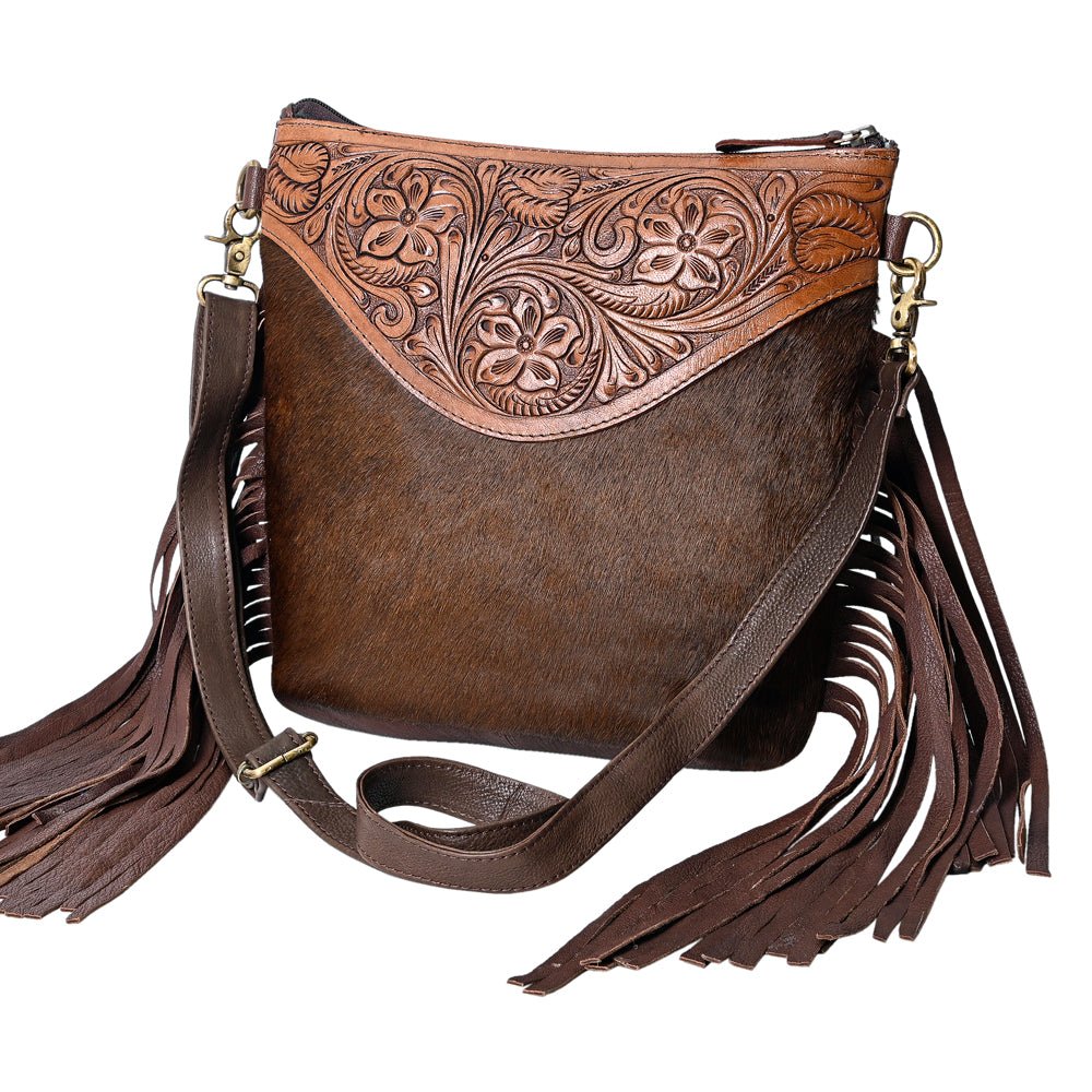OHLAY Hobo Hand Tooled Hair-On Genuine Leather Women Bag Western Handbag Purse | Womens Handbags Belt for Summer