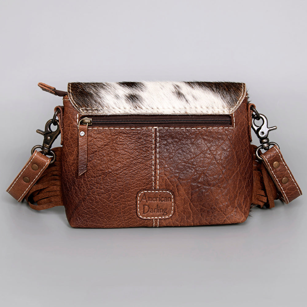 American Darling Hand-Tooled Hair-On Genuine Leather Envelope Bag