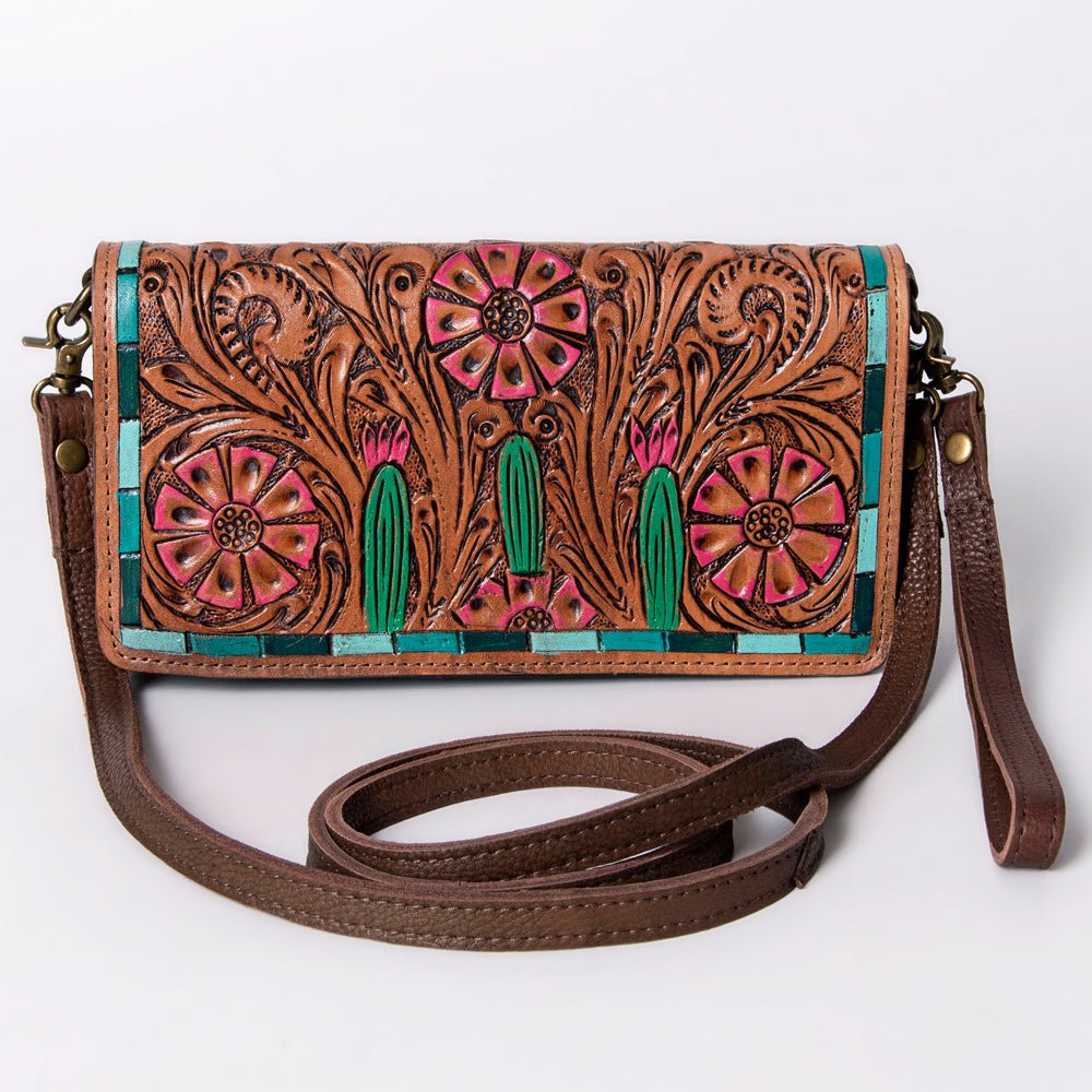American Darling Organiser Hair-On Hand Tooled Genuine Leather
